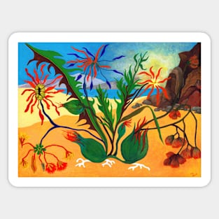 Abstract floral scene Sticker